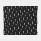 Einfache, moderne, schwarze Skriptwiederholung Fleecedecke (Vorderseite (Horizontal))