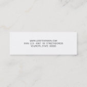 Einfache moderne schwarze Streifen Eleganter HolzL Mini Visitenkarte (Rückseite)