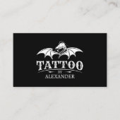 Einfache moderne schwarze Tattoo-Künstler Dragon Q Visitenkarte (Vorderseite)