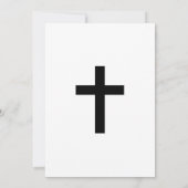 Einfache moderne Schwarzkreuztypografie-Taufe Einladung (Rückseite)