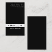 Einfache moderne Schwarzweiss-Visitenkarte Visitenkarte (Vorne/Hinten)