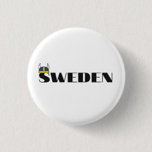 Einfache moderne schwedische Staatsflagge Souvenir Button