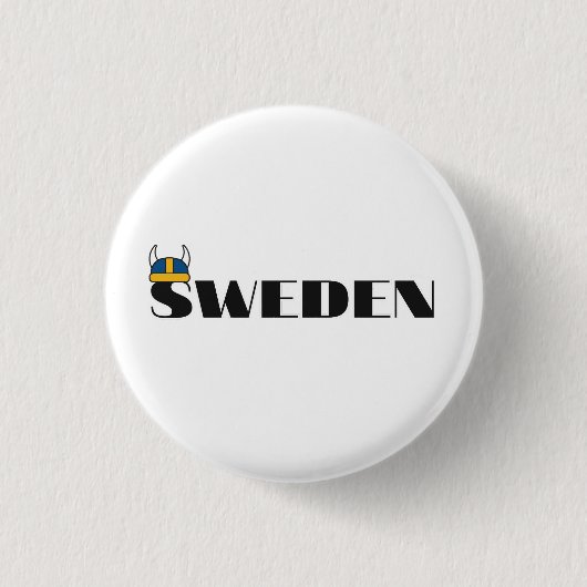Einfache moderne schwedische Staatsflagge Souvenir Button (Vorderseite)
