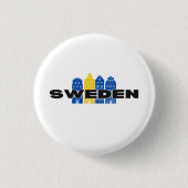 Einfache moderne schwedische Staatsflagge Souvenir Button (Vorderseite)