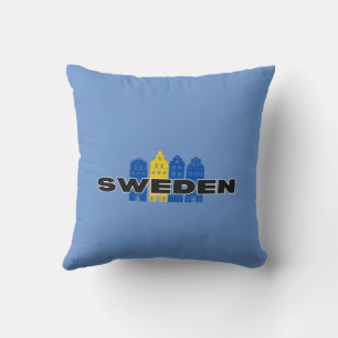 Einfache moderne schwedische Staatsflagge Souvenir Kissen