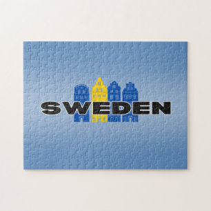 Einfache moderne schwedische Staatsflagge Souvenir Puzzle