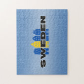 Einfache moderne schwedische Staatsflagge Souvenir Puzzle (Vertikal)