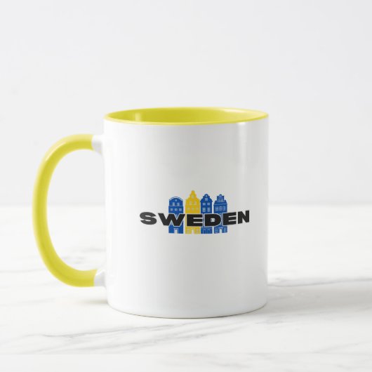 Einfache moderne schwedische Staatsflagge Souvenir Tasse (Links)