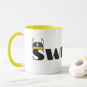 Einfache moderne schwedische Staatsflagge Souvenir Tasse