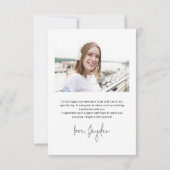 Einfache moderne Script 2 Foto Abschluss Dankeskarte (Rückseite)