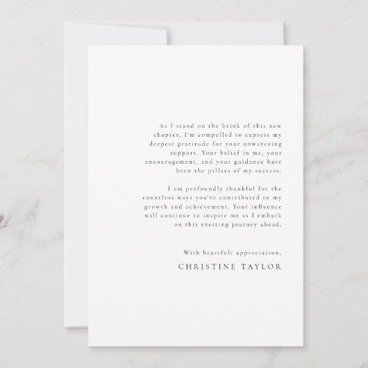 Einfache moderne Script-Abschluss Dankeskarte (Rückseite)