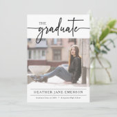 Einfache moderne Script-Abschluss Einladung (Stehend Vorderseite)