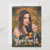 Einfache, moderne Script-Abschluss-Einladung Einladung (Rückseite)