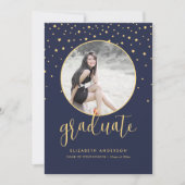 Einfache moderne Script-Abschluss-Foto Ankündigung (Vorderseite)