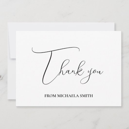 Einfache moderne Script-Abschluss-Meldung Dankeskarte (Vorderseite)