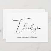 Einfache moderne Script-Abschluss-Meldung Dankeskarte (Vorne/Hinten)