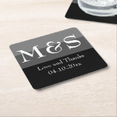Einfache moderne Script Black Wedding Rechteckiger Pappuntersetzer (angewinkelt)