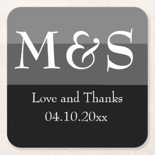Einfache moderne Script Black Wedding Rechteckiger Pappuntersetzer