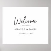 Einfache moderne Script Black & White Wedding Will Poster (Vorne)