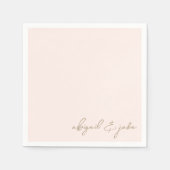 Einfache moderne Script Blush Wedding Napkins Serviette (Vorderseite)