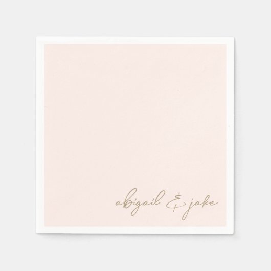 Einfache moderne Script Blush Wedding Napkins Serviette (Vorderseite)