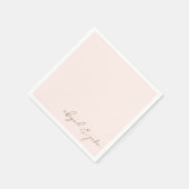 Einfache moderne Script Blush Wedding Napkins Serviette (Ecke)