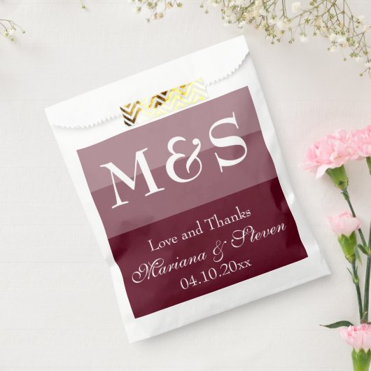 Einfache moderne Script Burgundy Geschenktütchen (Versiegelt)