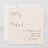 Einfache moderne Script Dress Code Foto Boho Weddi Einladung (Vorderseite)