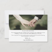 Einfache moderne Script-Elegante Hochzeit Dankeskarte (Rückseite)