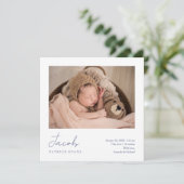 Einfache moderne Script Foto Boy oder Girl Birth Ankündigung (Stehend Vorderseite)