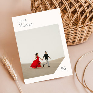 Einfache moderne Script-Foto-Hochzeit Dankeskarte