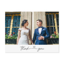 Einfache moderne Script-Foto Hochzeit Vielen Dank