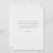 Einfache moderne Script-Foto-Liebe und Dank Hochze Dankeskarte (Rückseite)