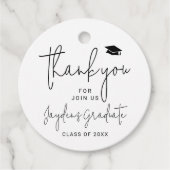 Einfache moderne Script Graduate Vielen Dank Geschenkanhänger (Vorderseite)