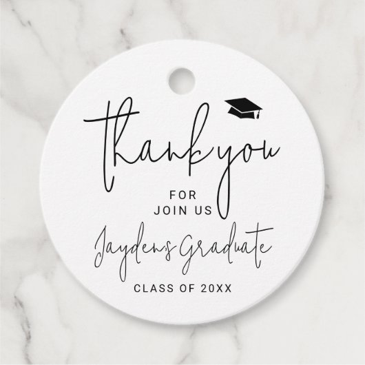 Einfache moderne Script Graduate Vielen Dank Geschenkanhänger (Vorderseite)