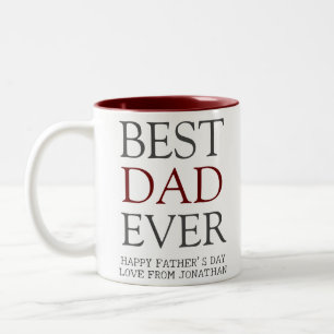 Einfache, moderne Script Happy Vathers Day Familie Zweifarbige Tasse