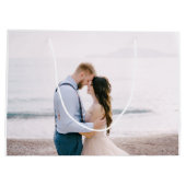 Einfache moderne Script Heart Wedding Vielen Dank Große Geschenktüte (Rückseite)