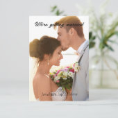 Einfache moderne Script-Hochzeit Foto Danke-Card Karte (Stehend Vorderseite)