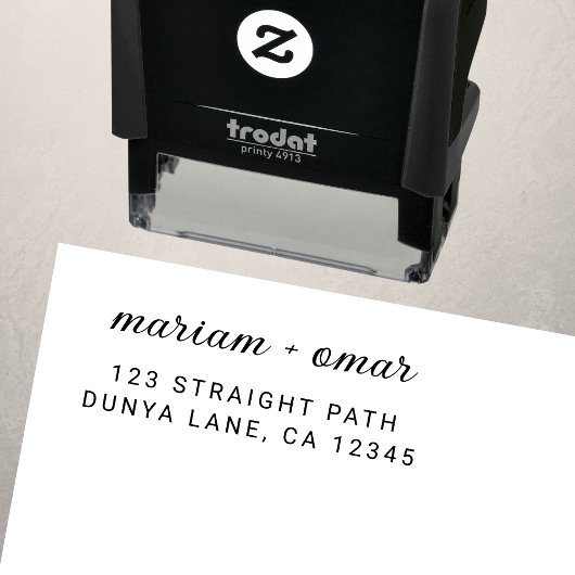 Einfache moderne Script-Hochzeitsskripte-Rücksende Permastempel