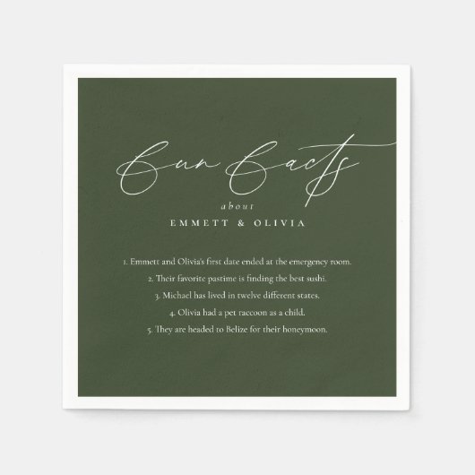 Einfache moderne Script-Kalligrafie Spaß-Fakten Ho Serviette (Vorderseite)