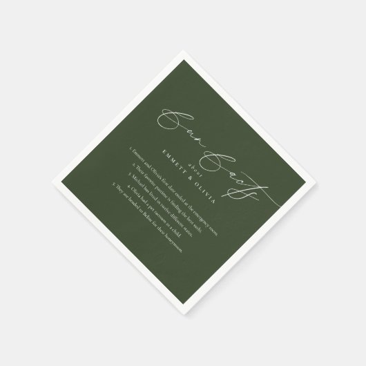 Einfache moderne Script-Kalligrafie Spaß-Fakten Ho Serviette (Ecke)