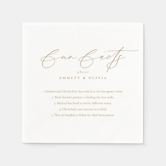 Einfache moderne Script-Kalligrafie Spaß-Fakten Ho Serviette (Vorderseite)