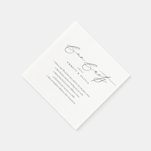 Einfache moderne Script-Kalligrafie Spaß-Fakten Ho Serviette (Ecke)