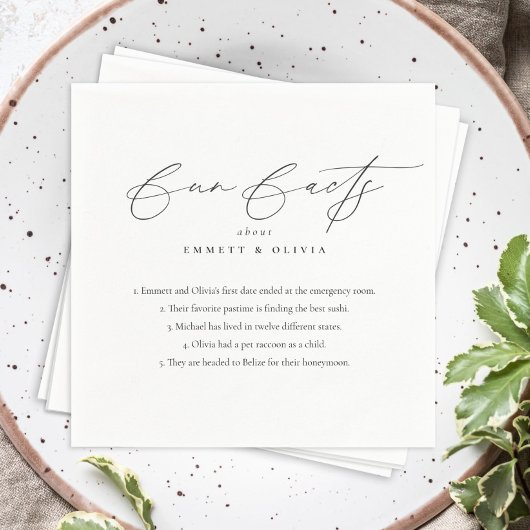 Einfache moderne Script-Kalligrafie Spaß-Fakten Ho Serviette