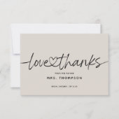 Einfache moderne Script-Liebe und dank Brautparty Dankeskarte (Vorderseite)