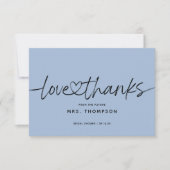 Einfache moderne Script-Liebe und dank Brautparty Dankeskarte (Vorderseite)