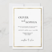 Einfache moderne Script Minimalistische Goldrahmen Einladung (Vorderseite)