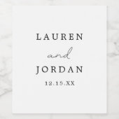 Einfache, moderne Script Mit Monogramm Wedding Spa Weinetikett (Einzelnes Label)