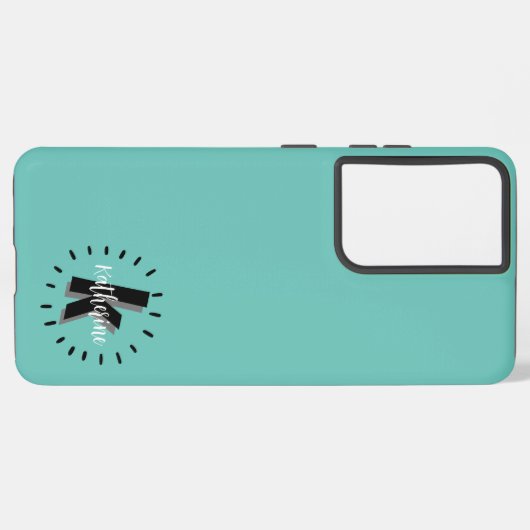 Einfache moderne Script Monogram Samsung Galaxy Hülle (Linke Seite)