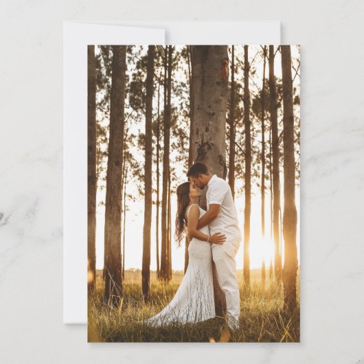 Einfache moderne Script Overlay-Foto-Hochzeit Einladung (Rückseite)